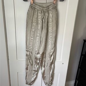 Stylish Beige Satin Joggers